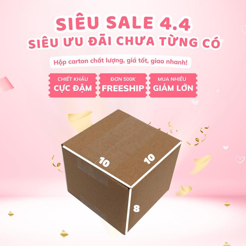 hộp carton 10x10x8 bộ 100 trơn không in