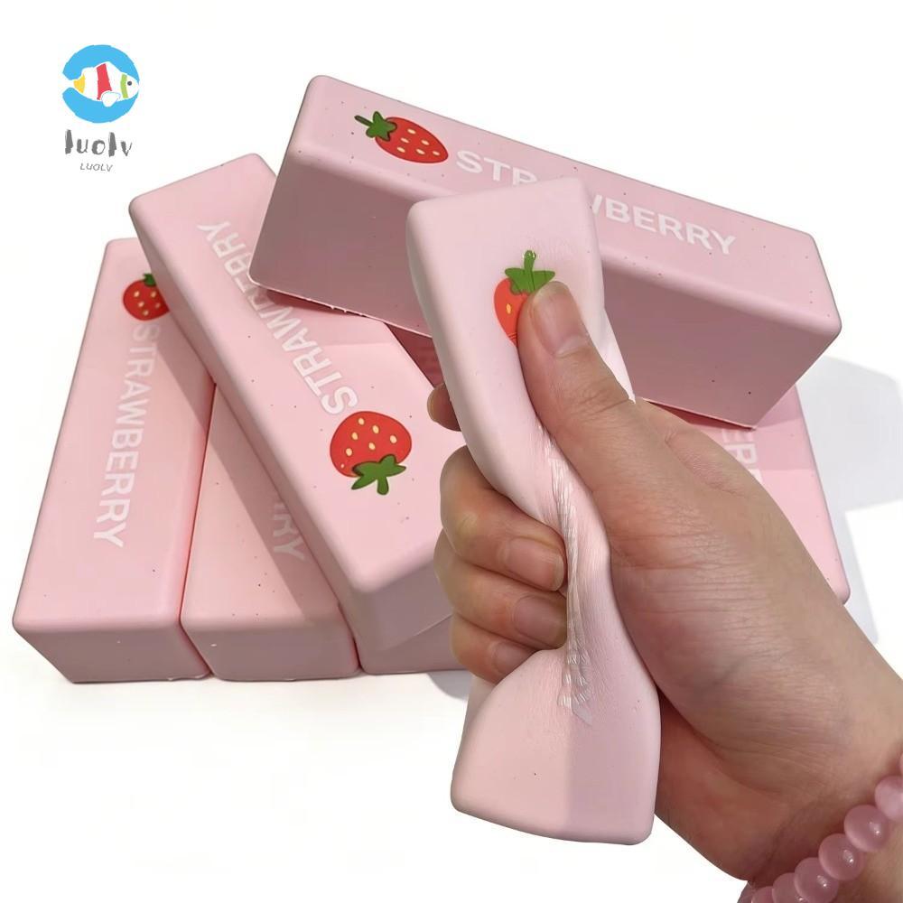 LUOLUVO Bơ Bóp Đồ Chơi, Dâu Dính Thư Giãn Tay Bóp Bóng Căng Thẳng, Fidget Chậm Đàn Hồi Mềm Bóp Bóng 