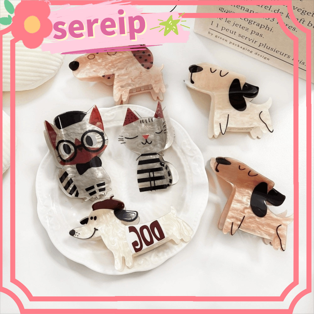 Kẹp lấy SEREIP, Phụ kiện tóc mèo con hoạt hình Phụ kiện tóc Acetate Kẹp tóc, Kẹp tóc Acrylic Acetate