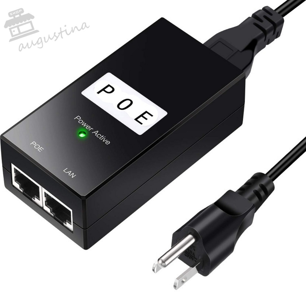 AUGUSTINA POE Power Injector, Bộ nguồn POE 100Mbps tương thích, Bộ nguồn thụ động Máy tính để bàn 24