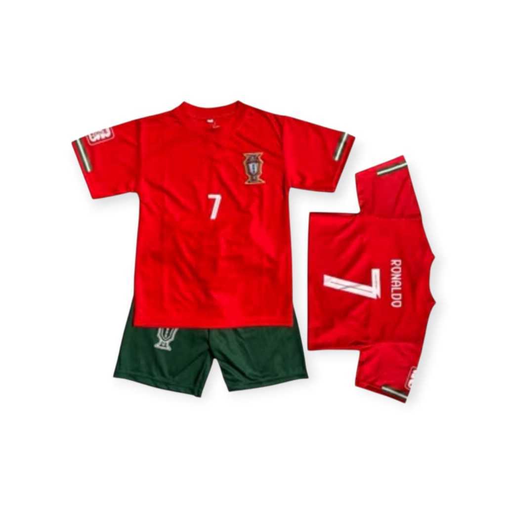Bộ áo bóng đá trẻ em Ronaldo mới nhất Bồ Đào Nha Ronaldo áo bóng đá 25 / 26 Ronaldo áo trẻ em