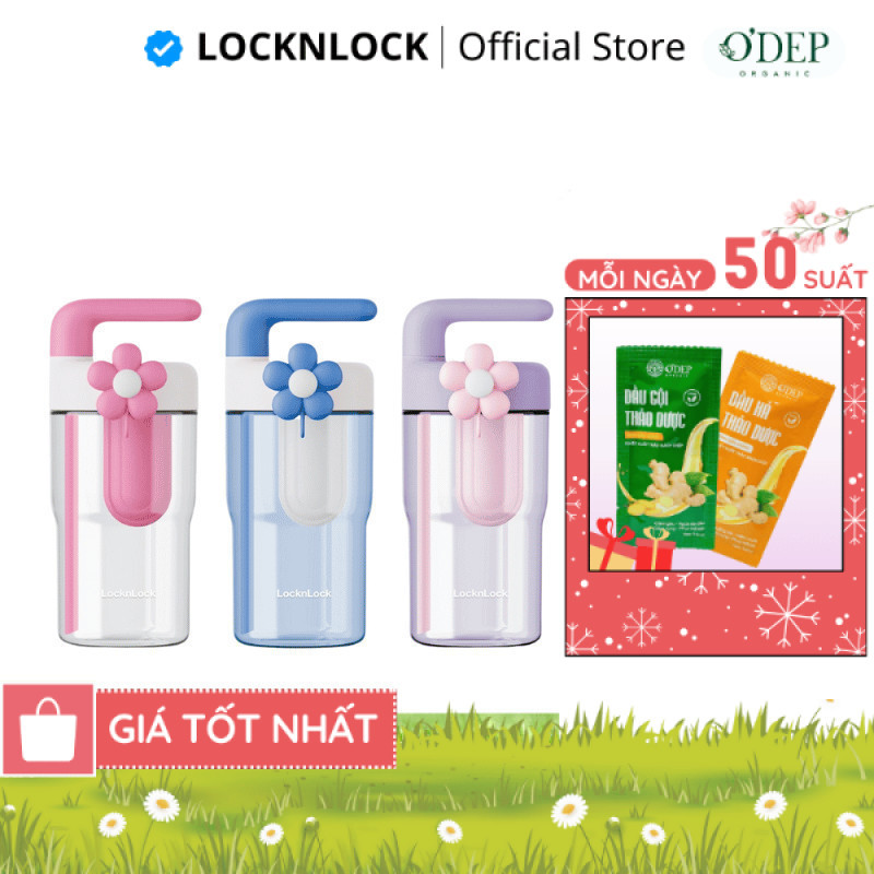 Bình nước nhựa LocknLock 770ml có ống hút và tay cầm Handy Infuser Bottle ABF916, Hàng chính hãng - 