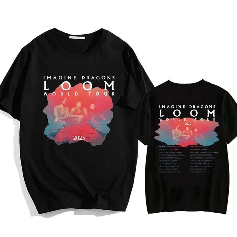 Imagine Dragons Loom Tour Áo thun Cotton tay ngắn dành cho nam và nữ Vải mềm chất lượng cao Unisex P