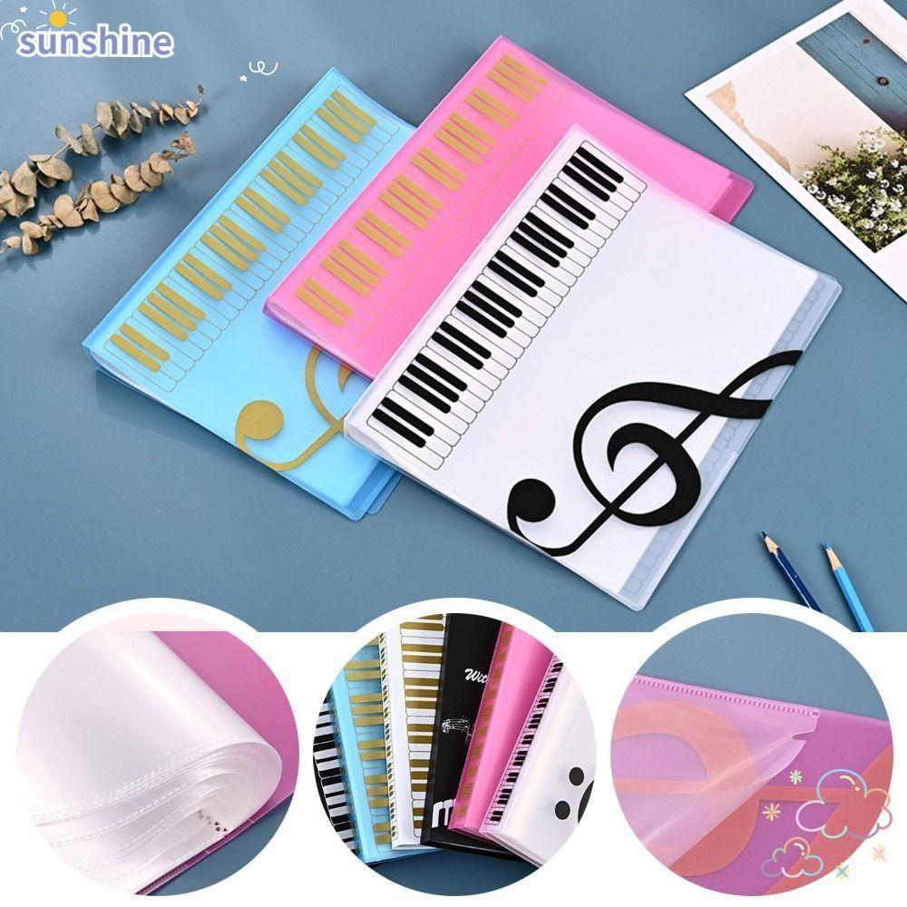 SSUNSHINE Piano Paper Sheet Folder, A4 40 Trang Guitar Sheet Music Book Folder, PP Storage Organizer