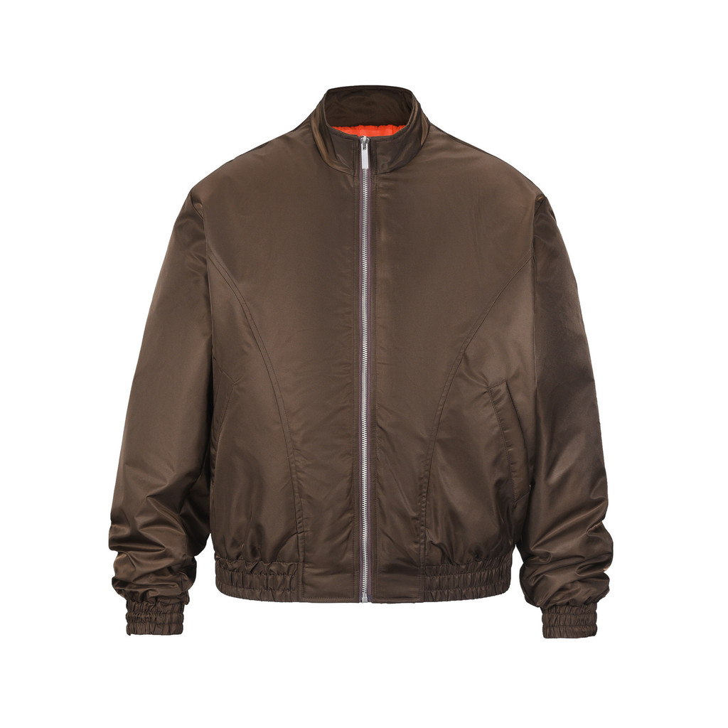 VWEF Vintage Baseball Collar bomber Quilted Bomber Jacket Men's Short Loose Casual Warm Jacket