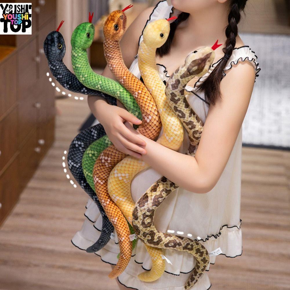 YOUSHI TOP Mô Phỏng Rắn Sang Trọng Đồ Chơi Giả Anaconda Thoải Mái Trang Trí Xe Hơi