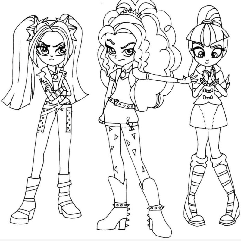 Búp bê My Little Pony Equestria Girls - Set 40 Tờ Tranh Tô Màu A4 A5 Dành Cho Màu Sáp, Màu Chì - TRA