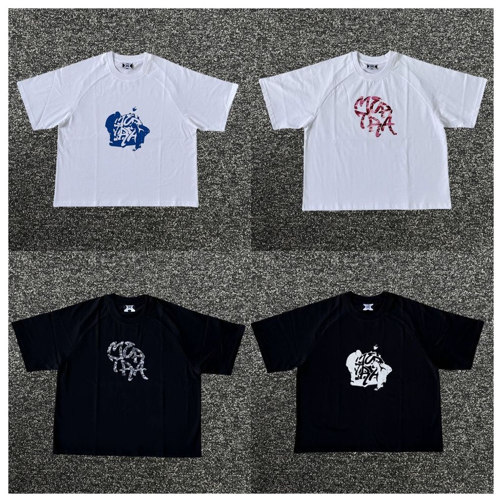 GNW1 Europe and America mertra t-shirt Letter Print Hip-Hop Street Heavyweight Loose Short Sleeve T 