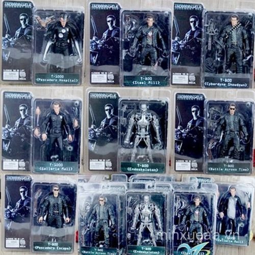 Terminator 3 Genesis T800 Arnold Schwarzinger Skeleton Liquid Police 23cm Đồ chơi mô hình nhân vật h