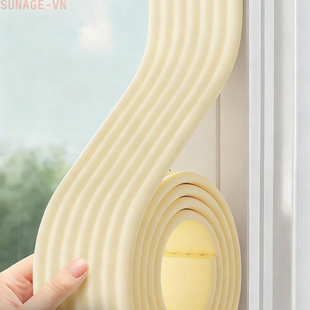 【SUNAGE】2m Door Window Sealing Strip Self Adhesive Soundproof Sponge Foam Noise Reducing【HOT Fashion