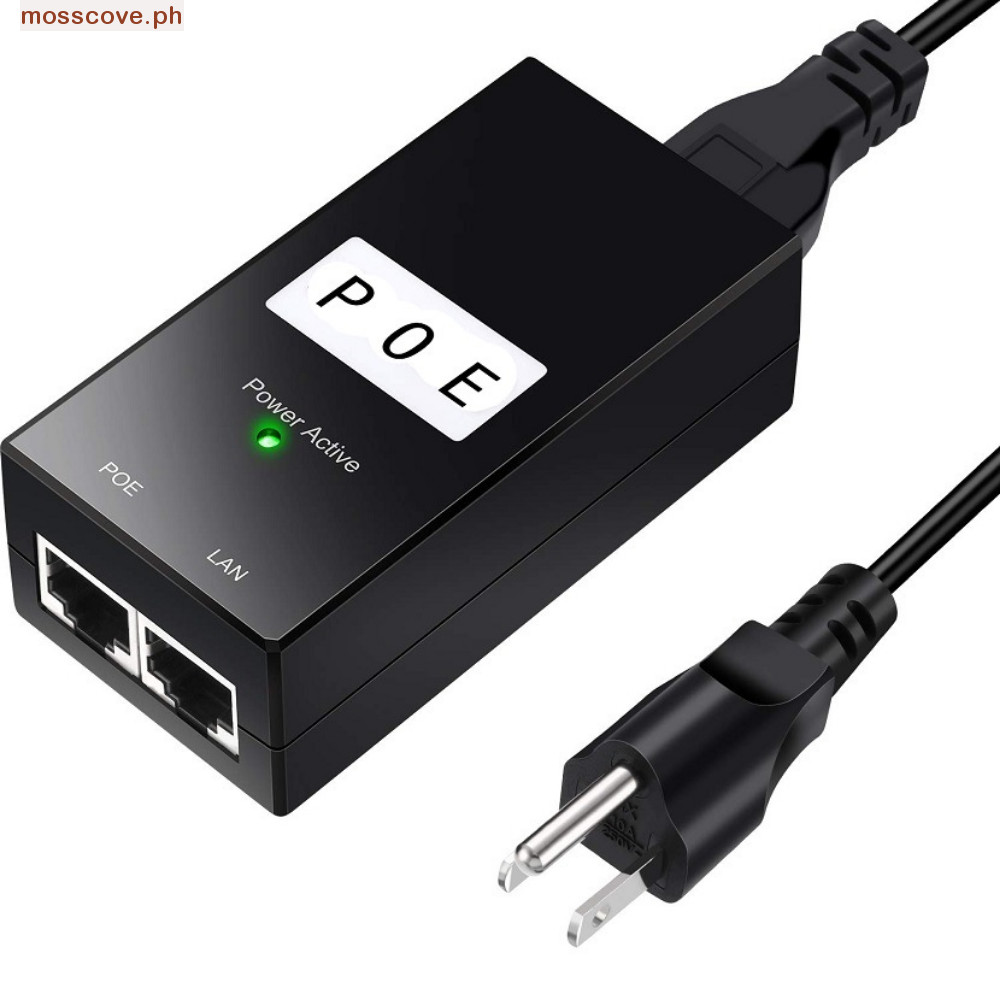 MOSCOVE​ POE Power Injector, 24V / 48V 0.5A Bộ nguồn POE tương thích, Nguồn điện thụ động 100Mbps Má