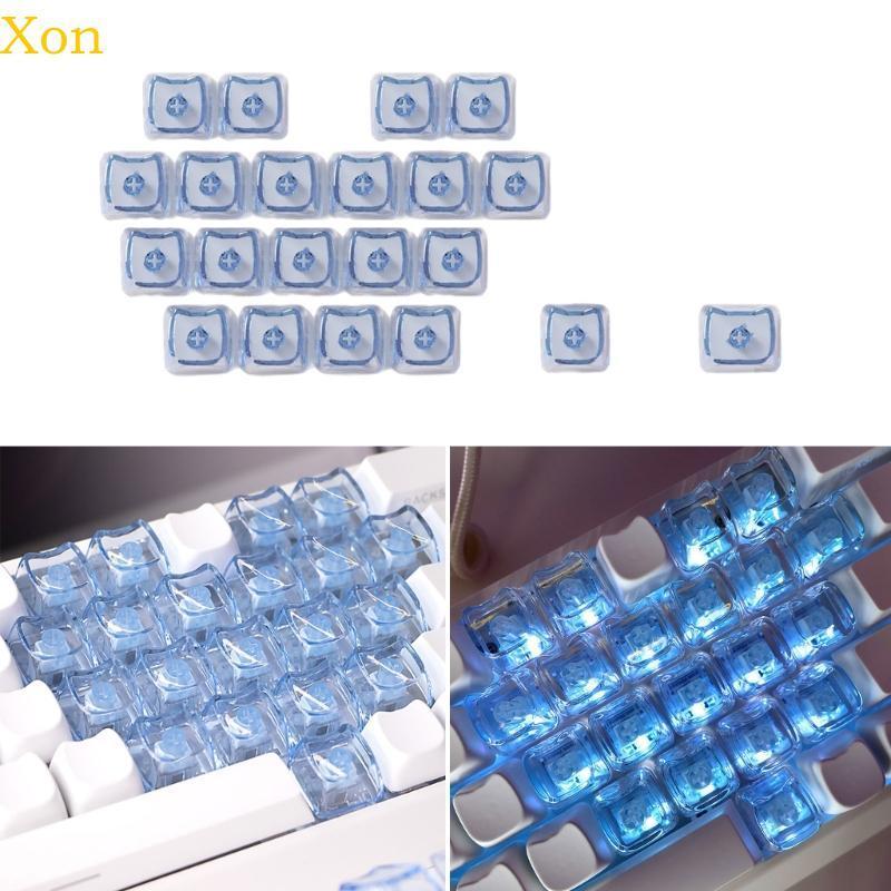 Xon 21Key PC Love NoCarve Transparents Keycaps Túi du lịch Giải pháp gõ công thái học