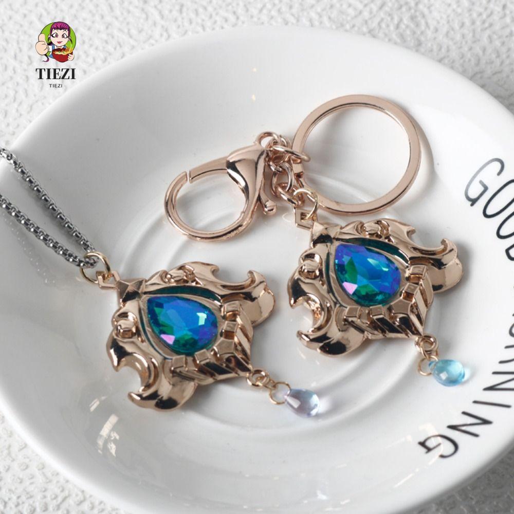 TIEZI Game Genshin Impact Móc khóa, Hình Anime dát kim cương giả Arlecchino Cosplay Móc khóa, Đạo cụ