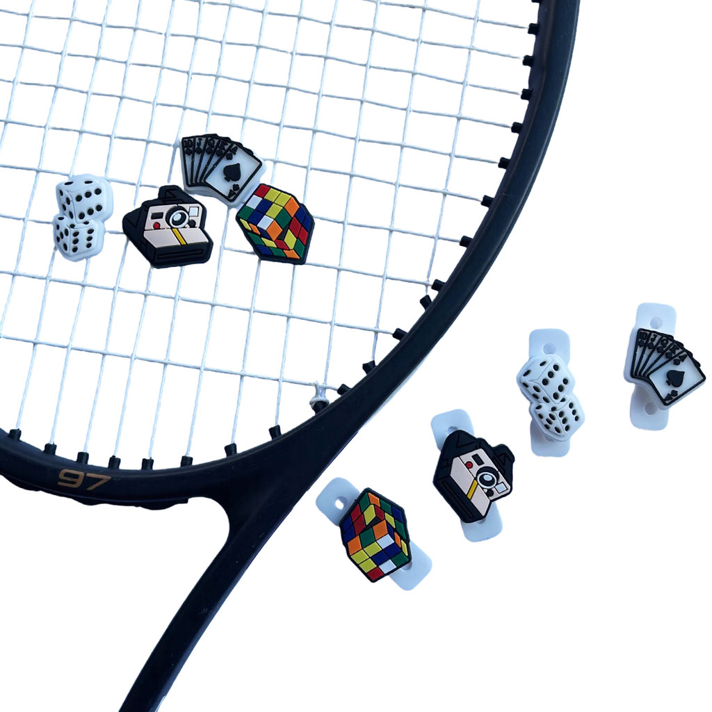 Spot Goods#New Snap-On Magic Cube Racket Shock Absorption Fun Dice Tennis Racket Silicone Shock Abso