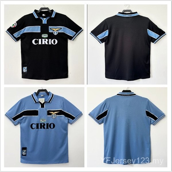 (Retro Jersey) 1998 99 lazio Jersey sân nhà Áo bóng đá nam Áo bóng đá