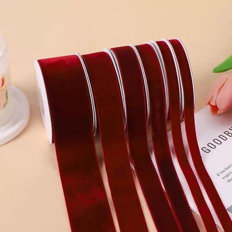 [Ruy băng] [Ruy băng] [Năm mới] [tự làm] Nhung một mặt màu đỏ Rượu vang Giáng sinh Hộp quà tặng năm 