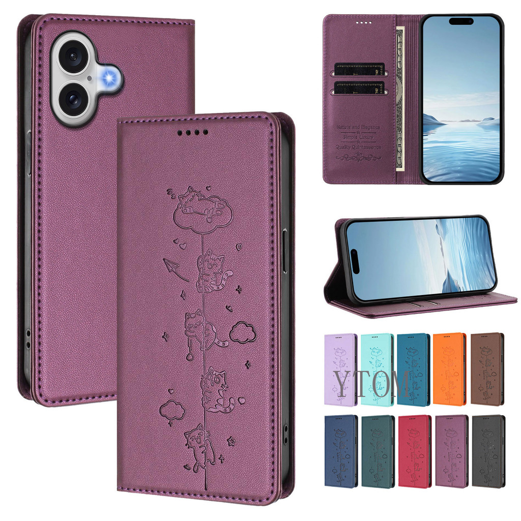 Ốp Điện Thoại ZTE Blade A76 V70 MAX Vita A75 A73 V50 V60 A53 A52 Plus 4G 5G Ví Da Mèo Dễ Thương Từ T