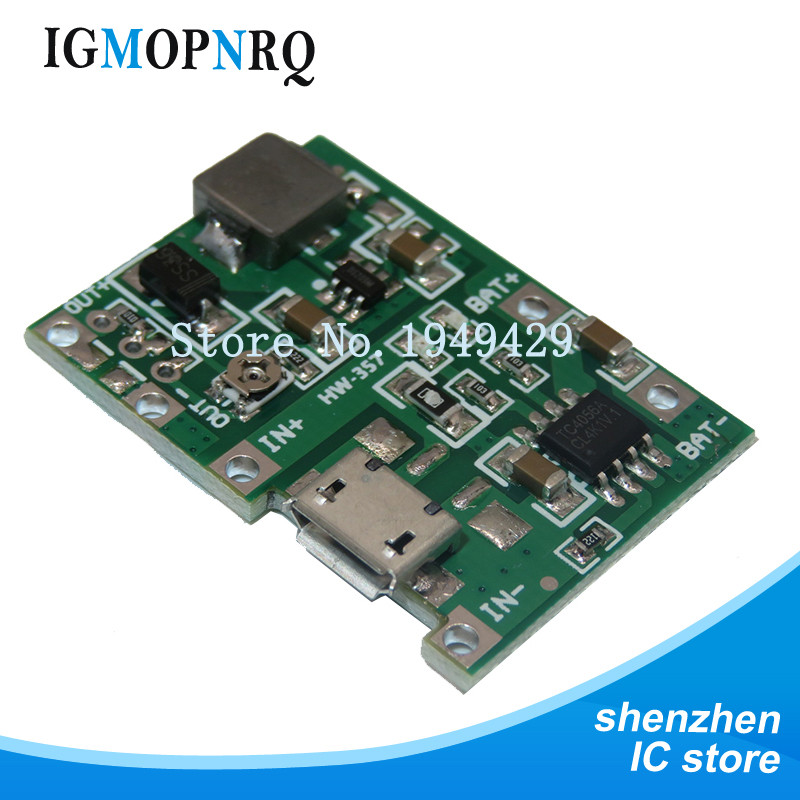 Lithium Li-ion 18650 3.7V 4.2V TO 2A Bảng sạc pin DC-DC Tăng cường mô-đun TP4056 DIY Bộ phận