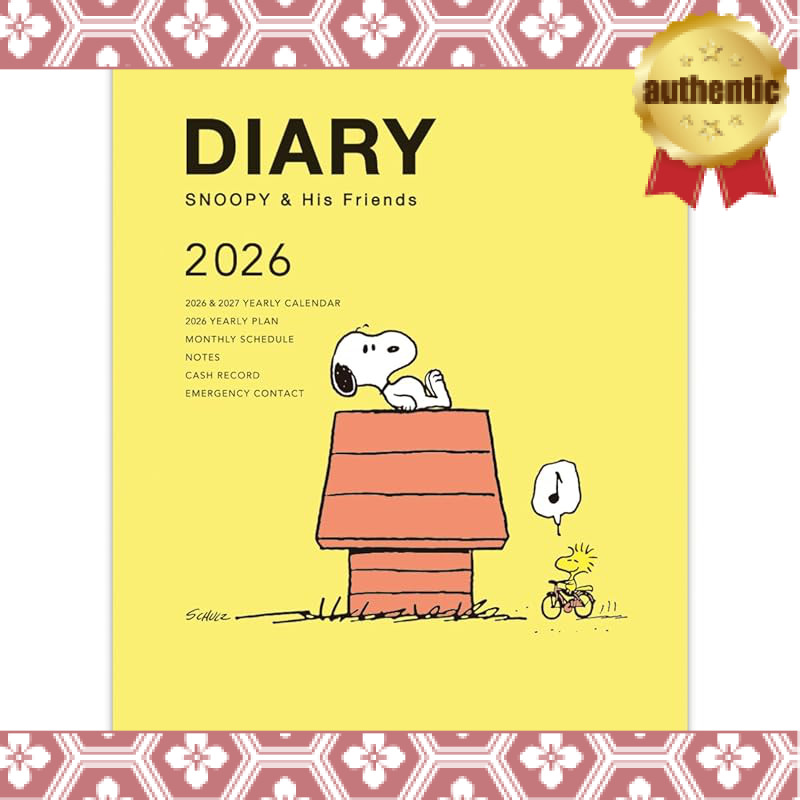 Hallmark Snoopy Notebook 2026 A6 Monthly Dog House Yellow 845728 (Starts from October 2025)