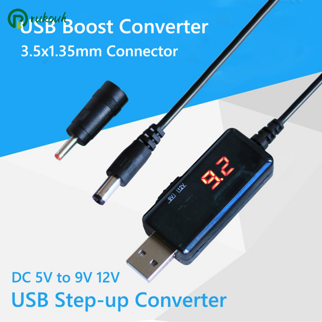 [rukouh] Bộ chuyển đổi USB sang 12v Bộ điều chỉnh công tắc 9v / 12v chạy bằng USB sang Dc Cáp nguồn 
