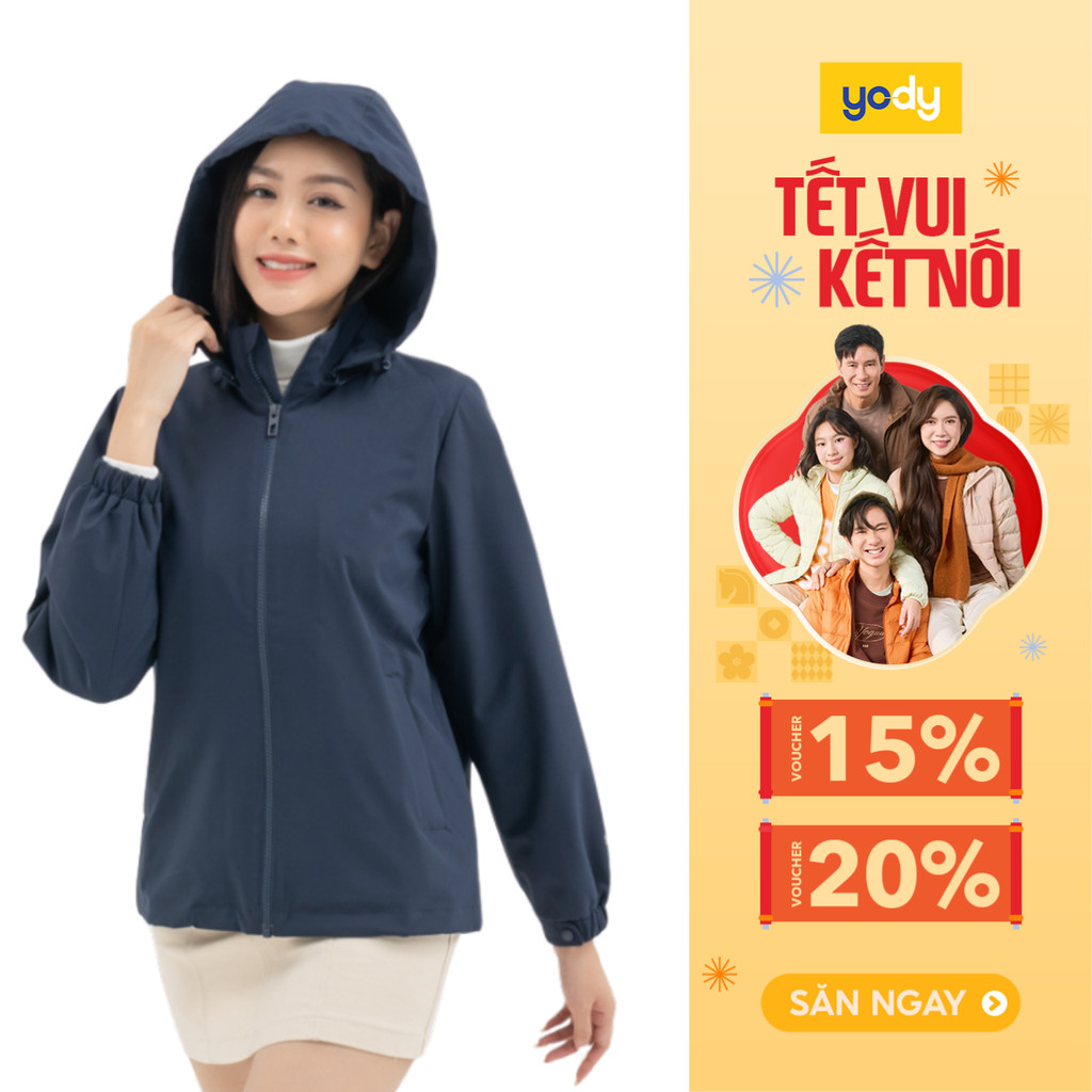 Áo khoác nữ Yody gia đình 3C Pro chất liệu cao cấp cản gió giữ ấm áo gió nhiều màu chống UV AKN6012