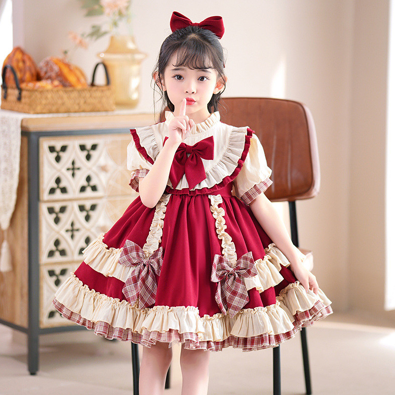 Gothic Mùa Hè Bé Gái Công Chúa Đầm Mùa Hè Trẻ Em Đầm 2024lolita Đầm Gothic Bé 601.1