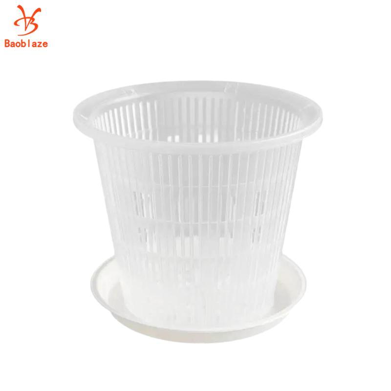 Phụ kiện phong lan Baoblaze Đĩa thoát nước nồi lưới trong suốt Bao gồm chậu cây Sử dụng bình hoa lan