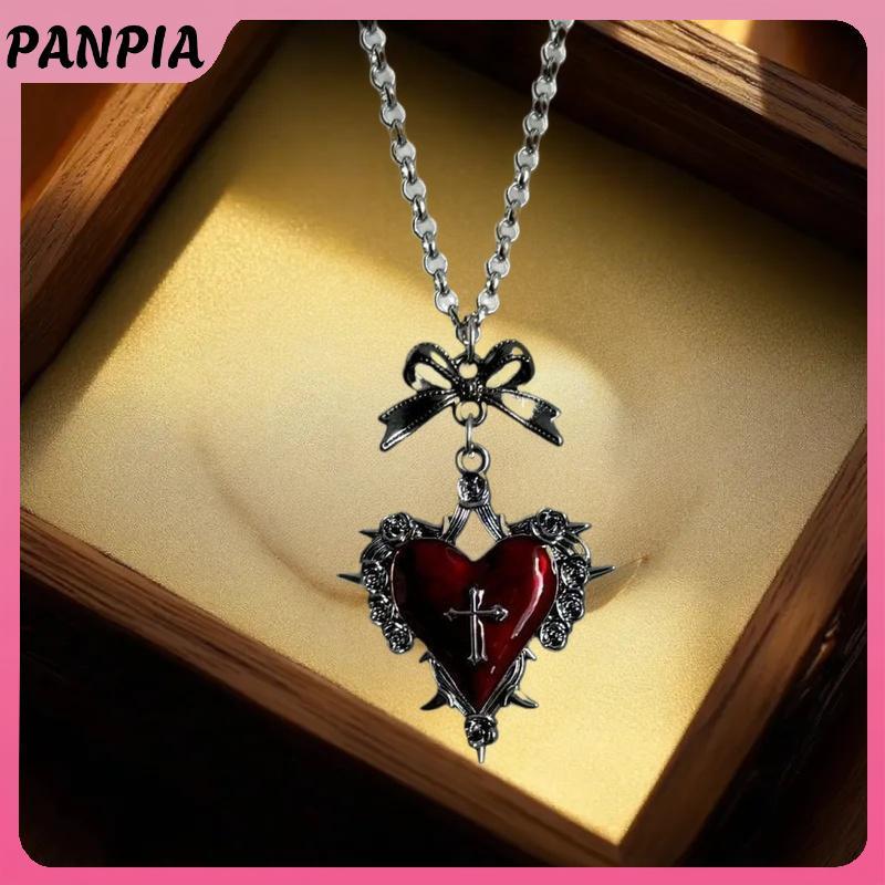 PNPIA - Nơ Chữ Thập Trái Tim Gothic Vintage Cho Bé Gái, Phù Hợp Style Punk và Gothic