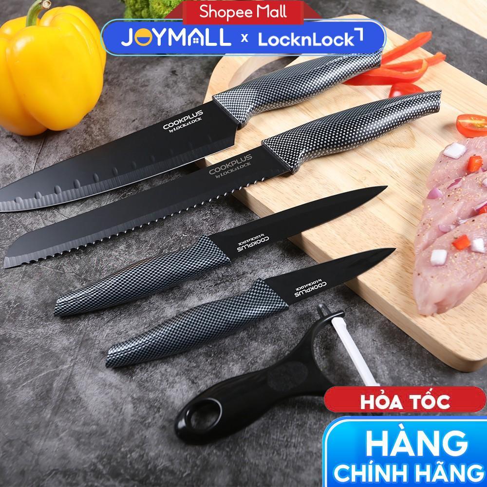 Bộ Dao Nhà Bếp 5 Món LocknLock COOKPLUS CKK101S5BLK, Hàng Chính Hãng, Có Hộp Sang Trọng - JoyMall