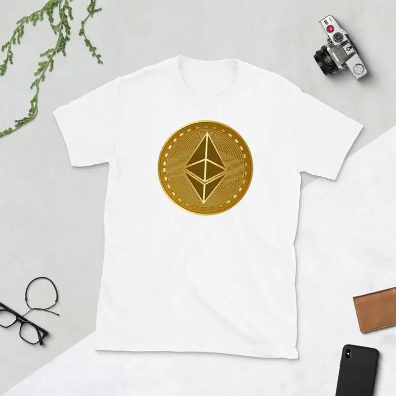 Áo thun Ethereum Crypto Bull Vàng kỹ thuật số