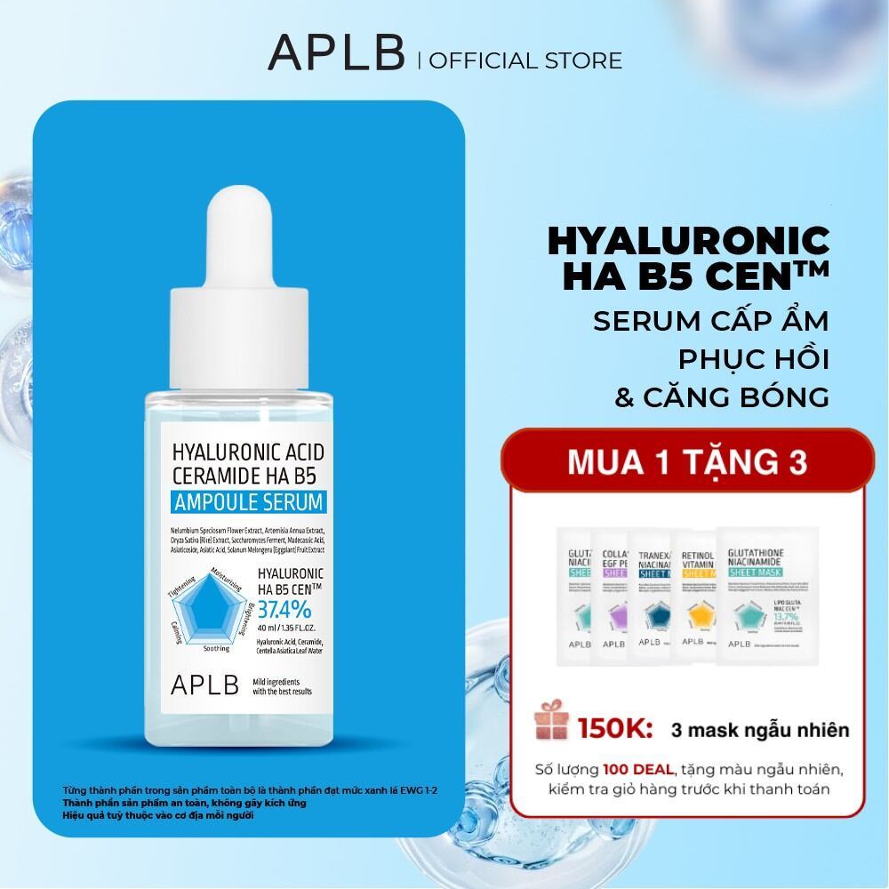 Serum HA B5 Phục Hồi Da 40ml APLB Hyaluronic Acid Ceramide HA B5 Ampoule Serum, Serum Dưỡng Ẩm Cho Da Khô