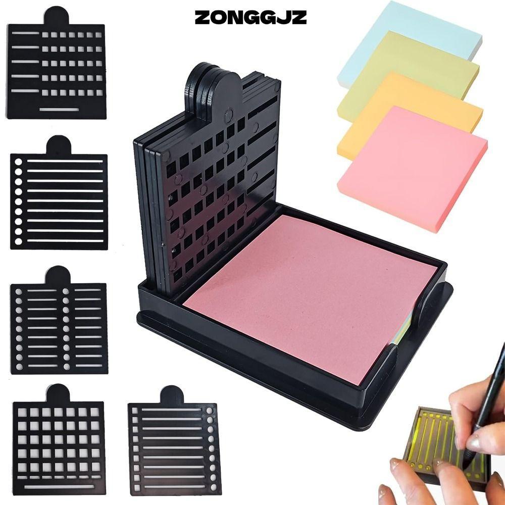 ZONGGJZ Sticky Note Stencil, Sticky Note Storage Tools Sticky Note Organizer Sticky Note Holder Set 