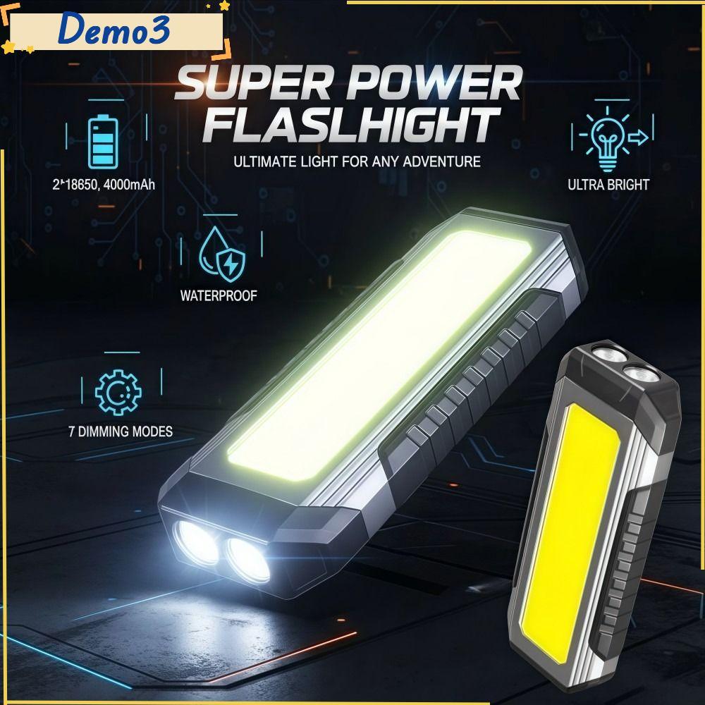 Đèn pin từ tính COB chống nước 2 × 18650, 4000mAh, phù hợp cho cắm trại và chiếu sáng ban đêm ngoài 