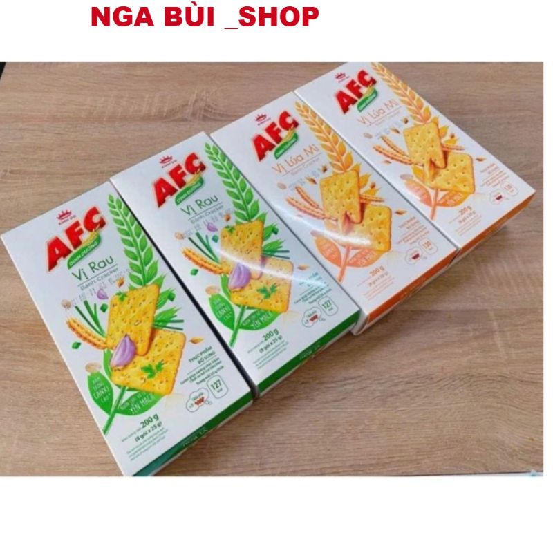 ( GIÁ SỈ ) Bánh Cracker AFC hộp 172g vị Lúa mỳ,rau,Bánh Kinh Đô AFC Hộp 172g,Bánh quy AFC vị rau