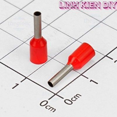 [100 Cái]- E1508 Cos Pin Rỗng Cỡ Dây 16AWG Màu Đỏ Linh Kiện DIY