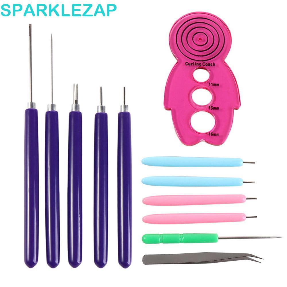 SPARKLEZAP 12 Bộ Kim Quilling, Giấy Có Rãnh Quilling Giấy Uốn Giấy Dụng Cụ Quilling, Dải Giấy Đa Kíc