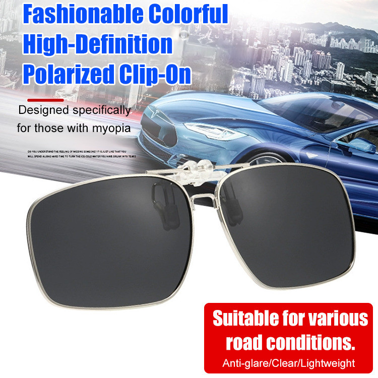 【Chống Chói Hiệu Quả】 Eterlens Kính Clip-On Phân Cực Cho Lái Xe Có Thể Lật Lên /Kính Mát Phân Cực /C
