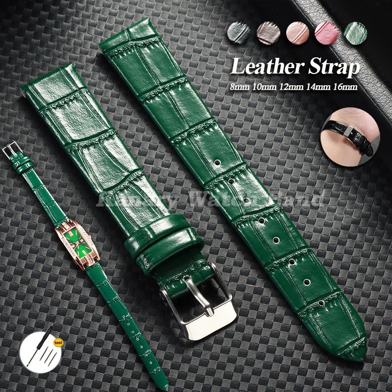 Dây đeo đồng hồ bằng da mềm siêu mỏng 8mm 10mm 12mm 14mm 16mm Slim Universal Leather Classic Đồng hồ