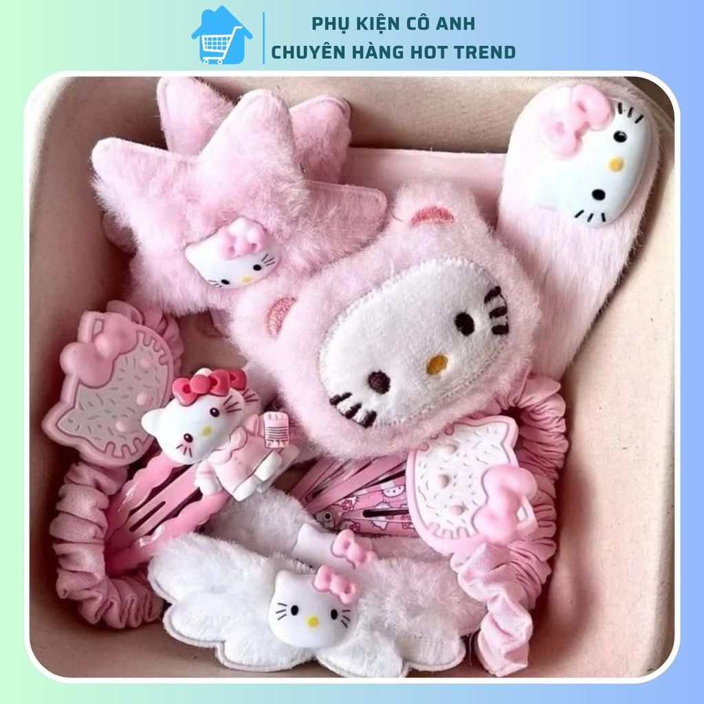 Kẹp tóc 15 chi tiết hellokitty cho bé dễ thuong