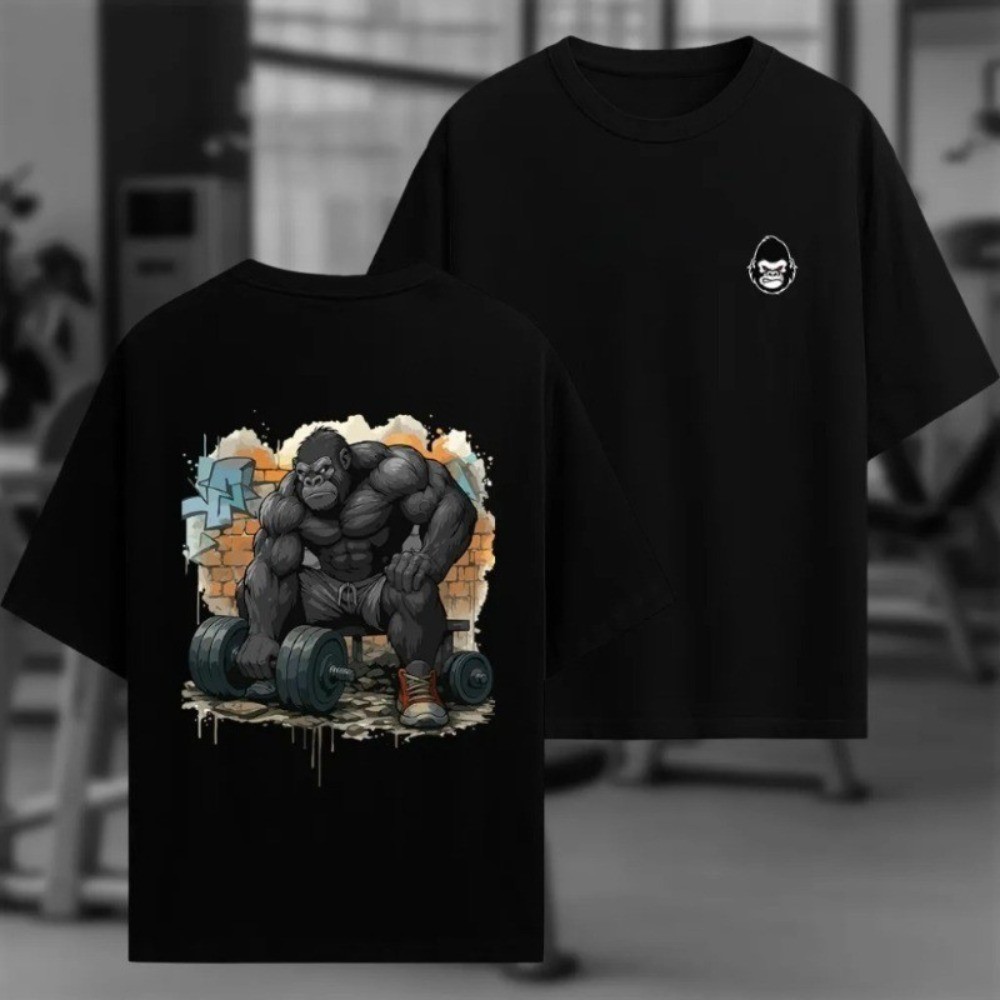 Bán Áo Maromba Gorila In Hình Cổ Tròn Size Lớn Cho Nam, Made from Cotton Cao Cấp 100%