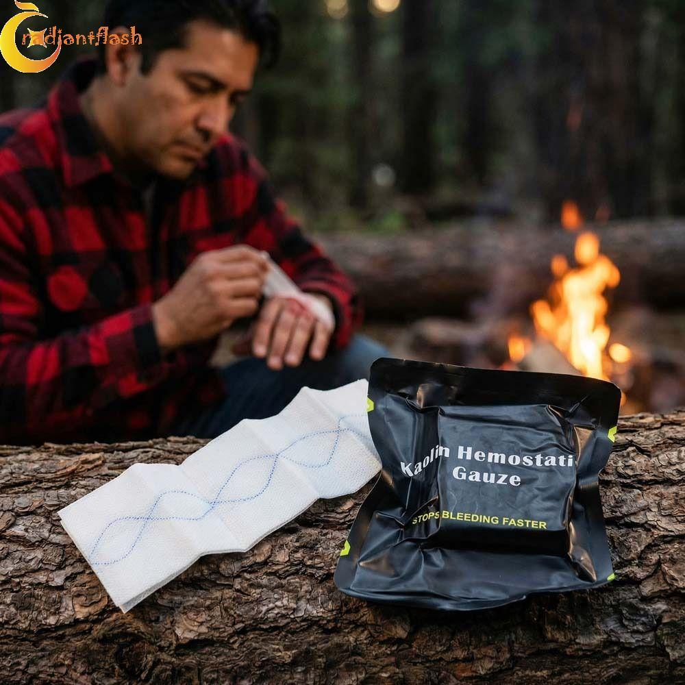 Gạc Cầm Máu Kaolin Radiantflash - Vải Không Dệt Ngâm Tẩm Kaolin & Chitosan, Phù Hợp Cho Vết Thương K