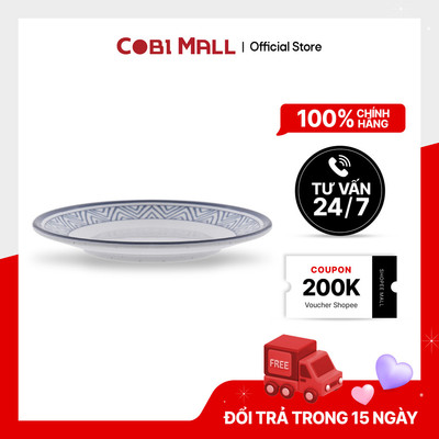 Bộ Dĩa Nhựa Melamine Vân Xanh Nhiều Size Trang Trí Bàn Ăn Sang Trọng Chịu Nhiệt Cao– Cobi Home