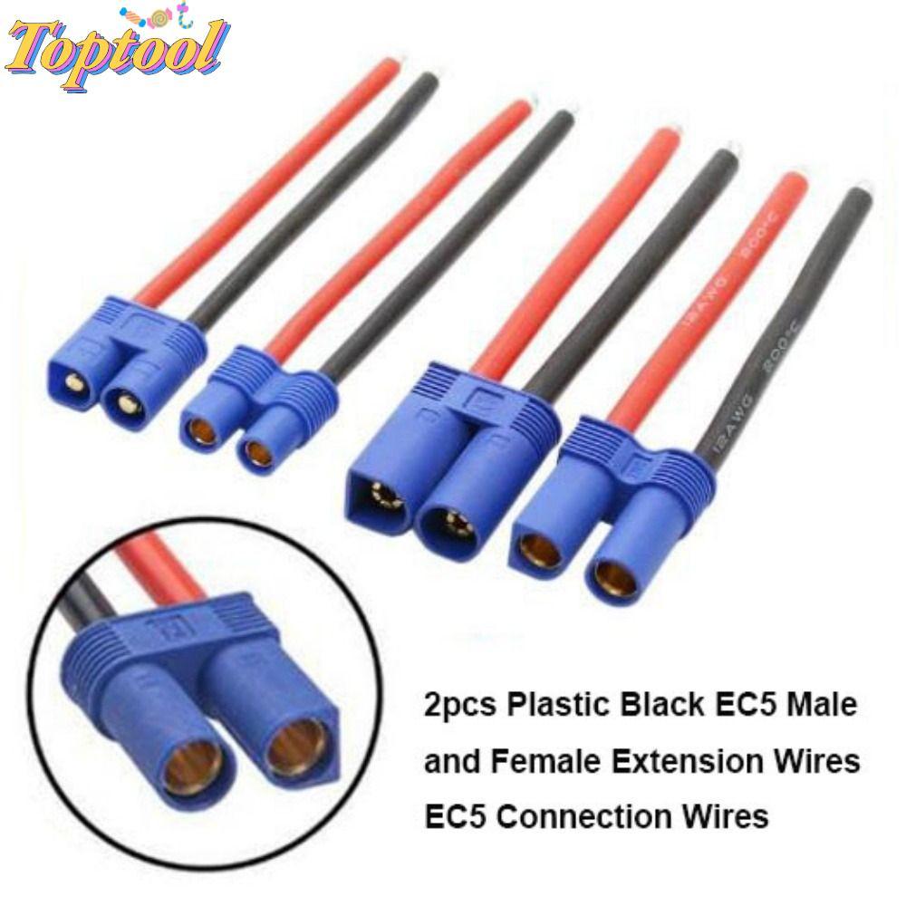 TOPTOOL 2 Dây Nối Dài, EC5 Nam Nữ Đen EC5 Dây Kết Nối EC5, 6 Kiểu Nhựa EC5 Dây Thiết Bị Đầu Cuối