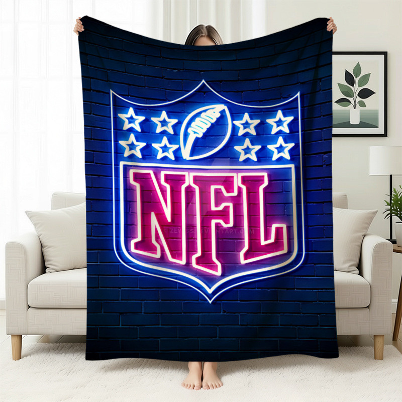 Bán chạy nhất Xuyên biên giới NFL Super Bowl Rugby Planet logo Văn phòng Ngủ Chăn Flannel Chăn