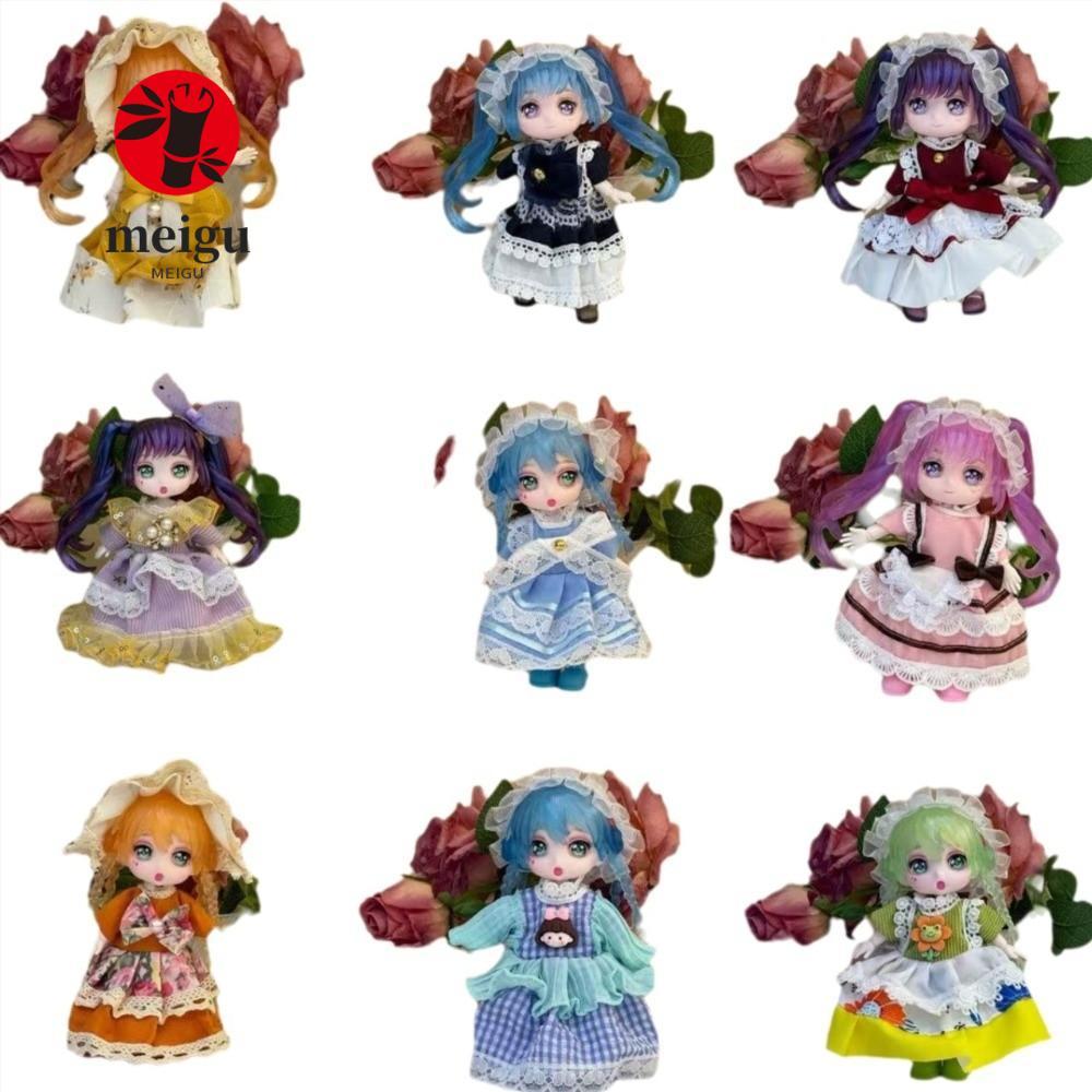 Thân búp bê MEIGU, Thân búp bê khỏa thân cao 13cm có thể di chuyển được, Chiều cao 9,5cm Đa khớp Hoạ