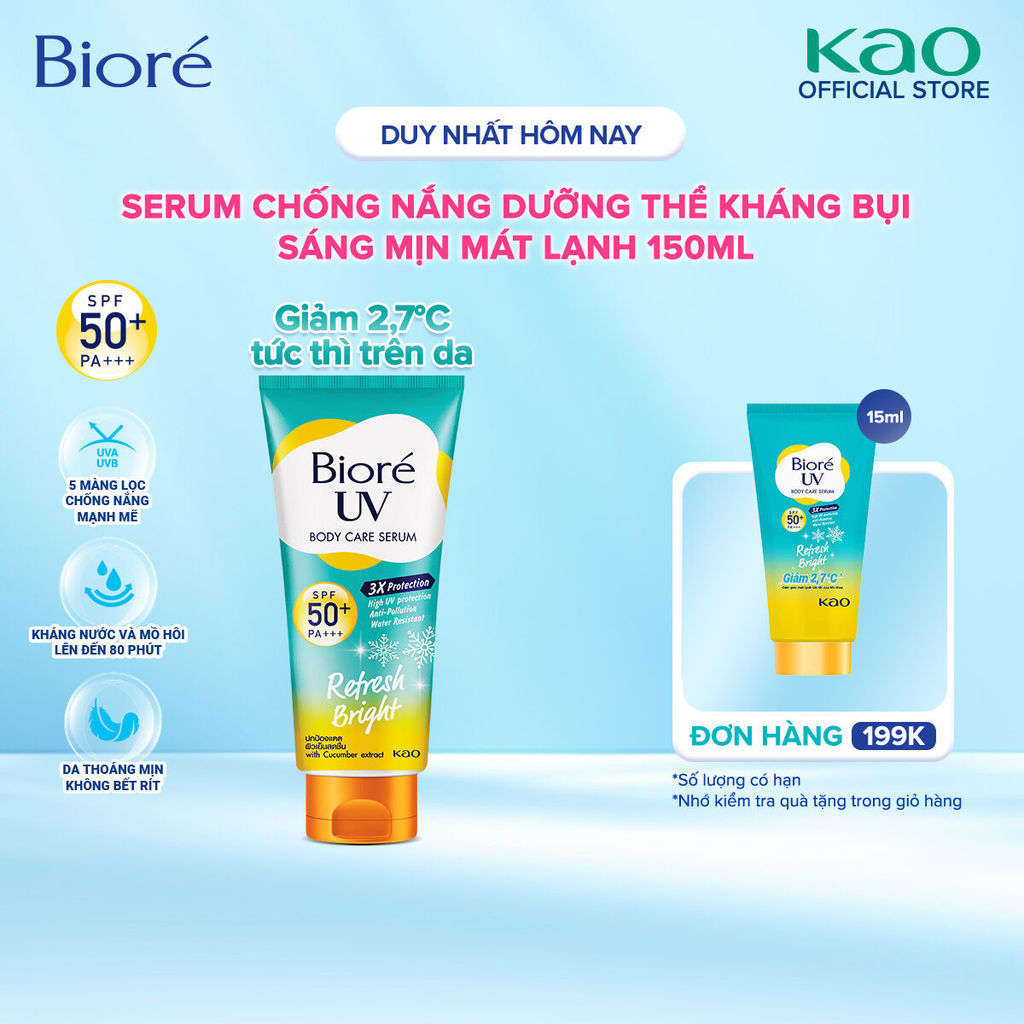 Serum Chống Nắng Dưỡng Thể Kháng Bụi - Sáng Mịn Mát Lạnh Biore 150ml