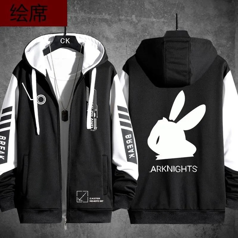 Arknights Amiya 3D In Cosplay Áo hoodie Nam Nữ Bông Tai Kẹp Dạo Phố Hip Hop Anime Nhật Bản Dây Kéo Á
