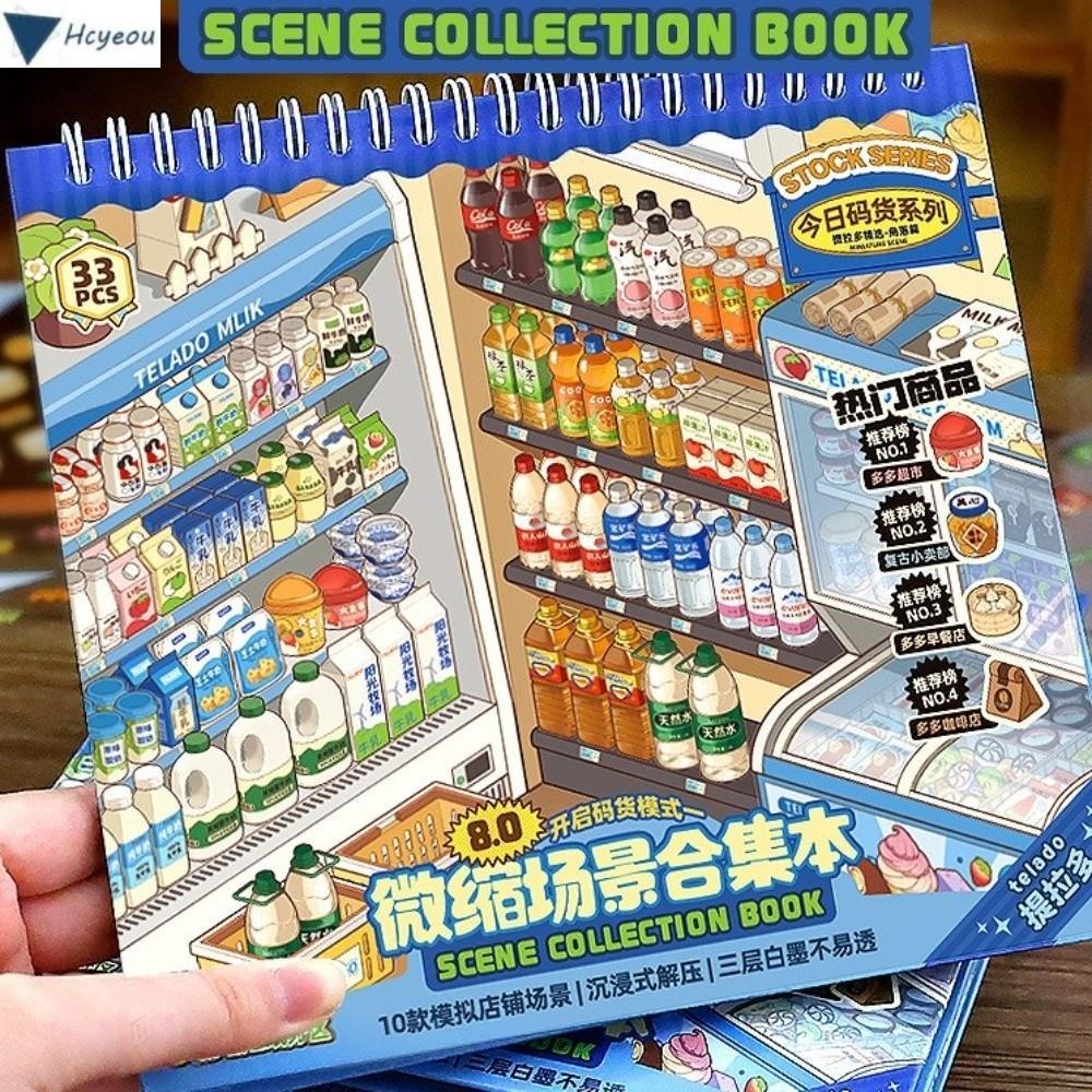 Nhãn dán phong cảnh HCYEOU, 10 cảnh 33 tờ Nhãn dán cảnh cửa hàng cỡ lớn, Nhãn dán cảnh thu nhỏ PET d
