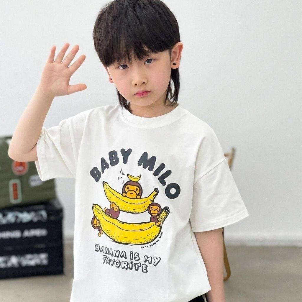 Quần áo trẻ em, áo t-shirt in hình monkeys, áo t-shirt thời trang, áo t-shirt dễ thương, bé gái Nhật