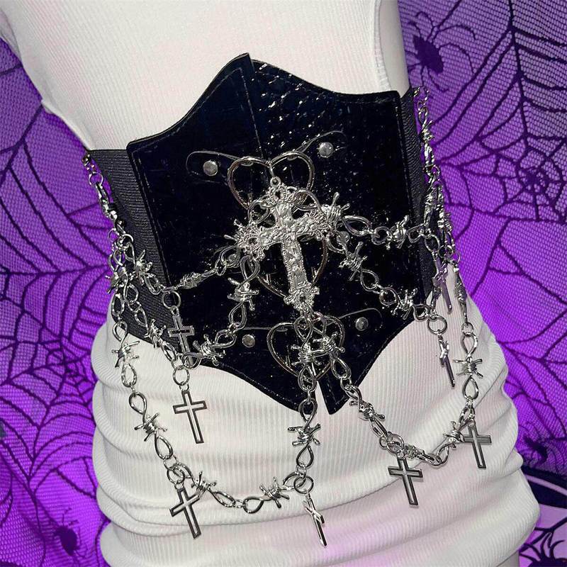 thắt lưng y2k quần hiphop y2k y2k outfit Châu Âu Mỹ Y2K Millennium Hot Girl Yabi Culture Punk Street